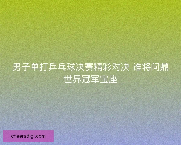 男子单打乒乓球决赛精彩对决 谁将问鼎世界冠军宝座 男子单打乒乓球决赛精彩对决 谁将问鼎世界冠军宝座